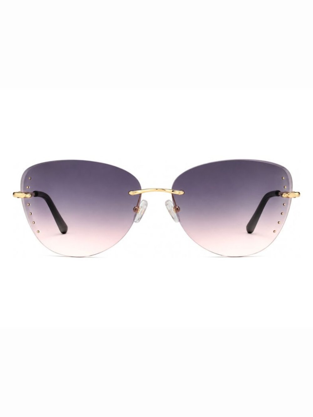 BEBE BBOP-1020CE-001 Women's Shiny Gold/Gray Gradient Lenses Sunglasses